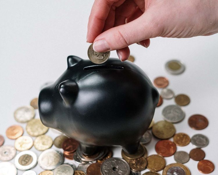 Sparschwein mit Münzen